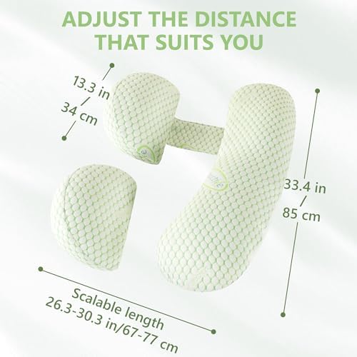 WQU Pregnancy Pillow with Adjustable Air Mesh Cover