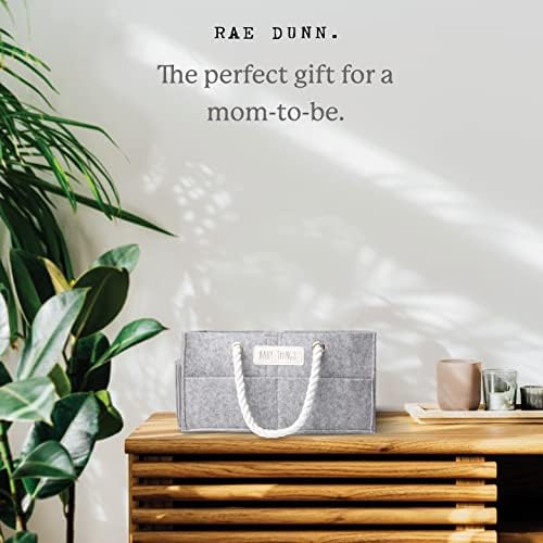 Rae Dunn Diaper Caddy Organizer Small Grey Felt