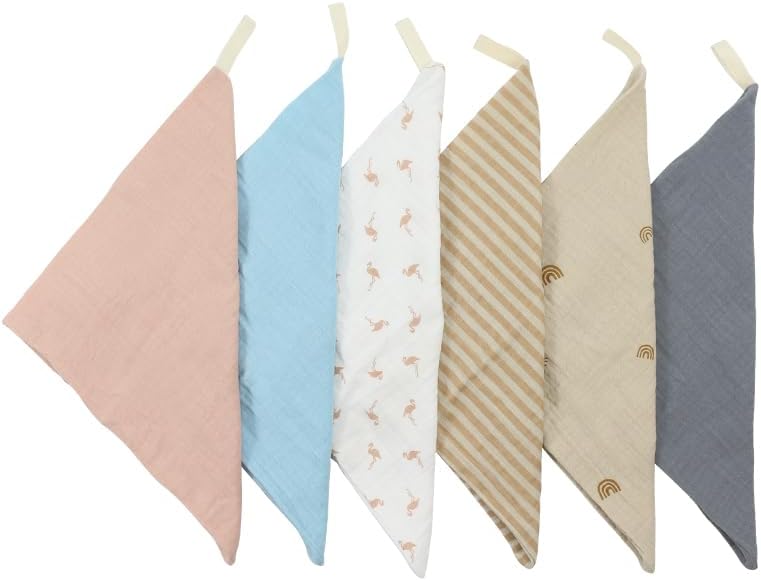 Kjuti Organic Muslin Washcloths 4 Layer 9x9 Inch 6 Pack