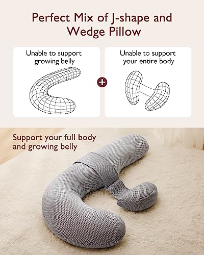 Momcozy Pregnancy Pillow with Air Layer Cover Grey