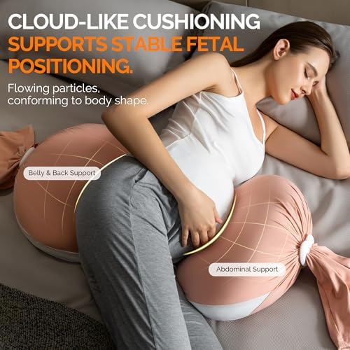 Fogkiss Pregnancy Pillow with Adjustable Buttons - Pink