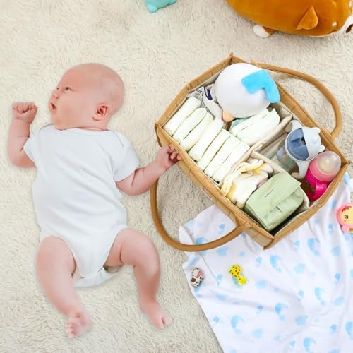 Clearworld Baby Diaper Caddy Organizer Mocha Brown