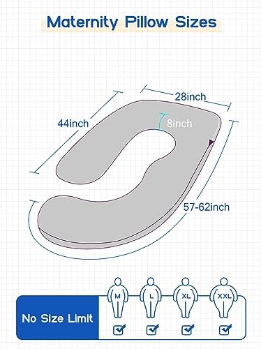 Wndys Dream Cooling Pregnancy Pillow for Full Body Support Grey