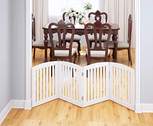 PAWLAND Wooden Freestanding Pet Gate 24 Height 4 Panels