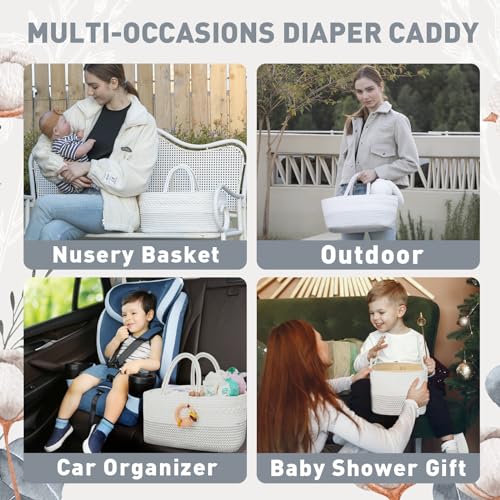 Miss Fong Diaper Caddy Organizer Portable Baby Basket