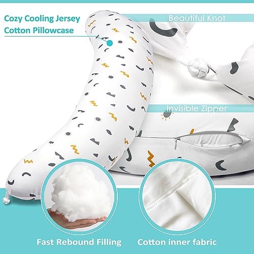 BYRIVER C Shaped Pregnancy Pillow with Cool Cotton Cover