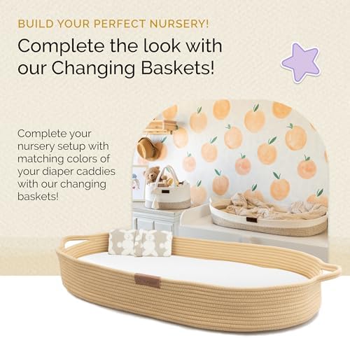 Yunioo Diaper Caddy Organizer Cream
