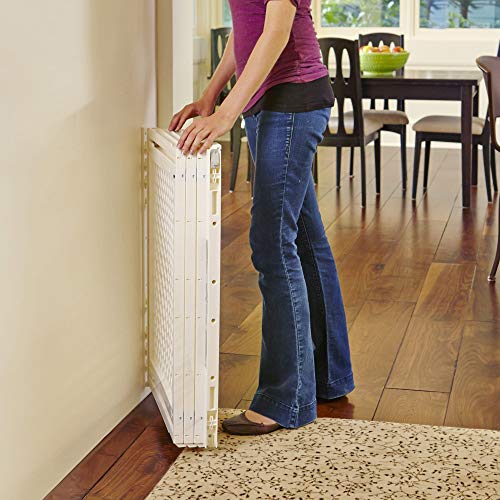 MYPET Extra Wide Door Pet Gate - 31 Tall Hardware Mount Ivory