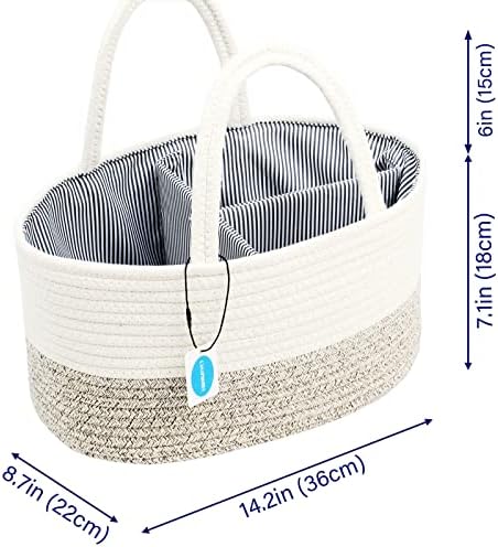 Casaphoria Cotton Rope Woven Caddy Basket with Handle