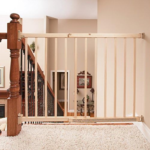 Evenflo Extra Tall Gate for Stairs Tan Wood 1