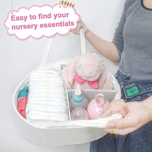 ABenkle Baby Diaper Caddy with Cotton Rope Basket