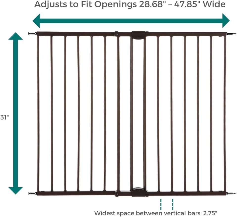 MyPet Windsor Walk Thru Pet Gate - 31 Tall Matte Bronze