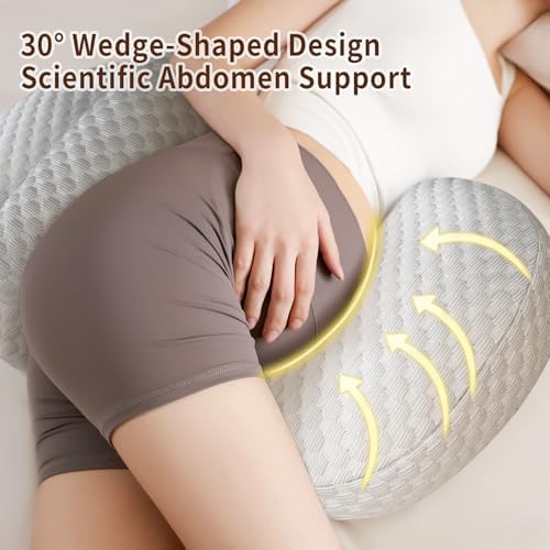 Cococu Cooling Pregnancy Pillow with Adjustable Wedge Support - Grey