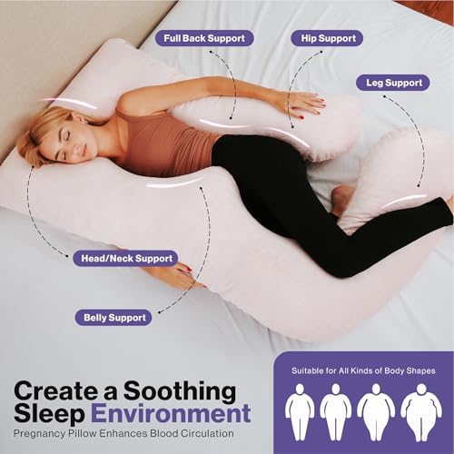 COMFYDEL Memory Foam Pregnancy Pillow - U-Shaped Full Body Support