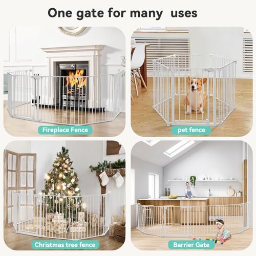 COMOMY 150 Wide Baby Gate with Door and Auto Close
