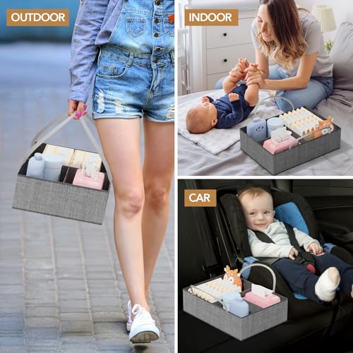 BBLIKE 3in1 Diaper Caddy Organizer - Black Brown
