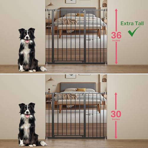 InnoTruth 36 Baby Gate for Stairs and Doorways Dual Lock Black