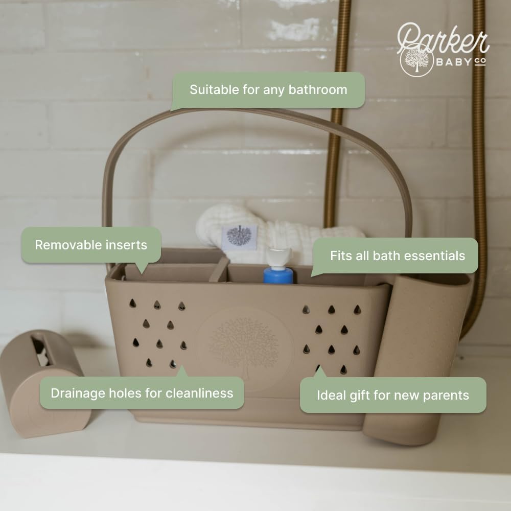 Parker Baby Bath Caddy BPA Free Food Grade Organizer with Handle