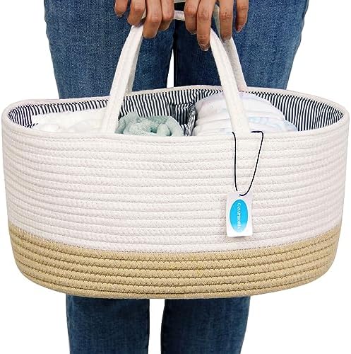 Casaphoria Woven Cotton Rope Caddy with Removable Inserts