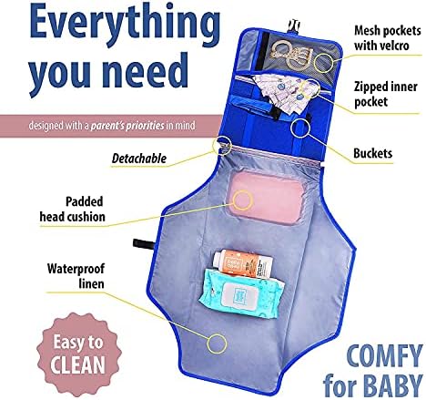 Baby Diaper Caddy Organizer Tote - Felt Leather Baby Blue