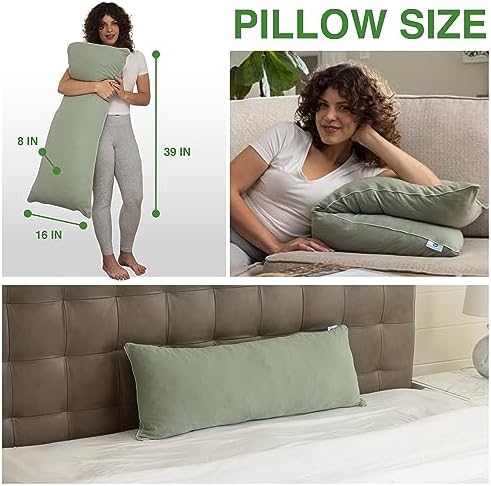 Pharmedoc Bear Hug Body Pillow with Memory Foam and Sage