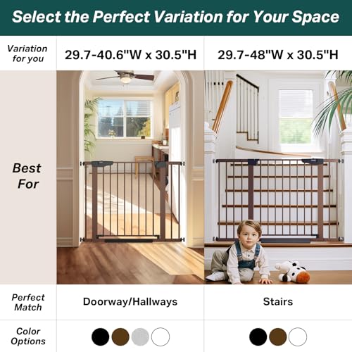 Cumbor 297-406 Durable Stair Safety Gate for Kids and Pets