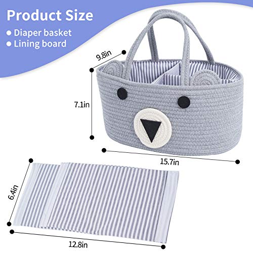 InfiBay Baby Diaper Caddy Organizer Large Bear Cotton Rope