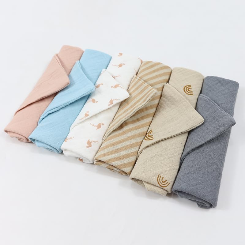 Kjuti Organic Muslin Washcloths 4 Layer 9x9 Inch 6 Pack
