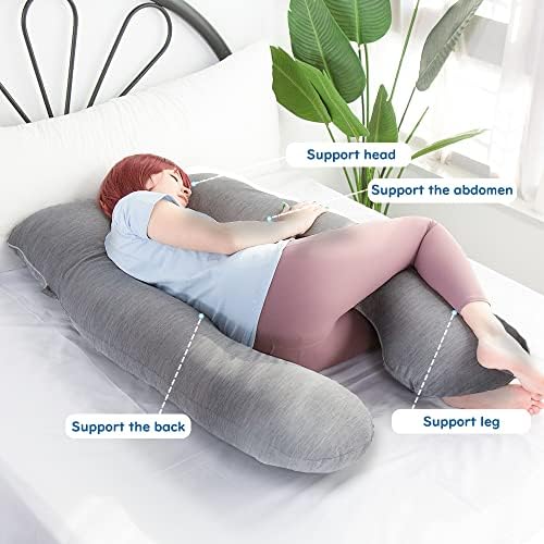MOON PINE Pregnancy Pillow with Cooling Grey Cover