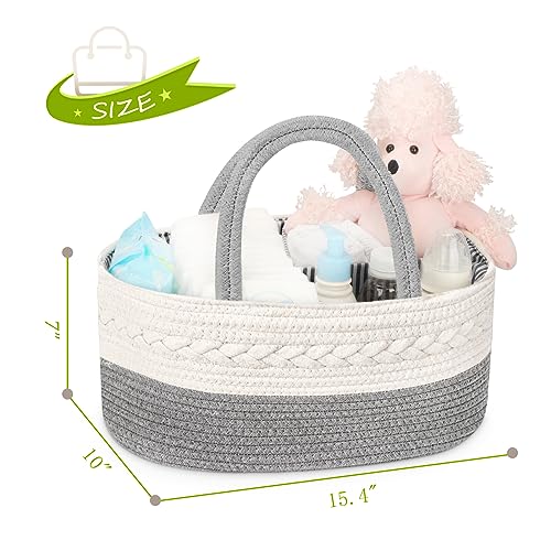 Maliton Cotton Rope Diaper Caddy - X-Large Nursery Organizer