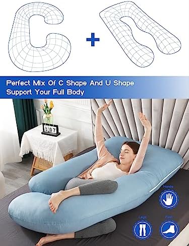 Wndys Dream 60 Inch Pregnancy Pillow with Cooling Velvet Cover 1