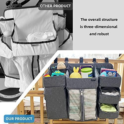 Clearworld Hanging Diaper Caddy Organizer Gray