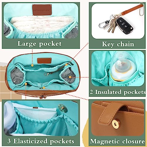 MOMINSIDE Baby Diaper Caddy Organizer with Insulated Cup Holders