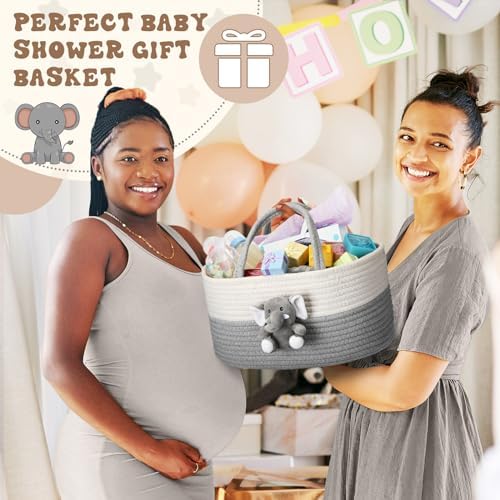 FoldTier Elephant Diaper Caddy Organizer Cart for Nursery