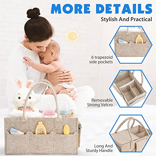 Maliton Baby Diaper Caddy Organizer with Handles and Lid
