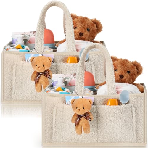 Teenyyou 2 Pcs Baby Diaper Caddy Organizer Set