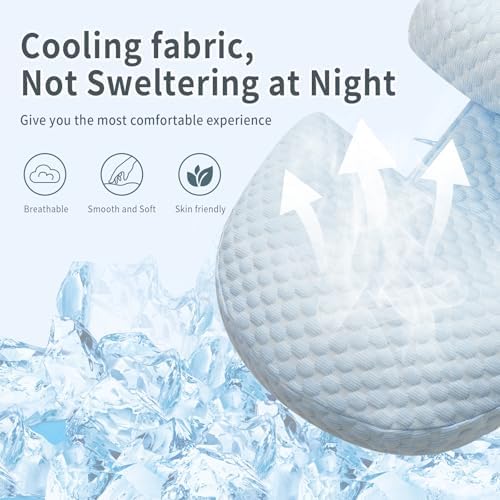 Cooling Pregnancy Pillow with Memory Foam and Adjustable Support