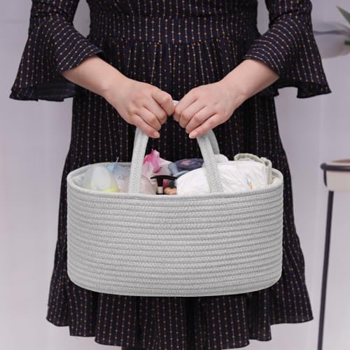 COMSE Large Diaper Caddy Organizer with T Dividers and Gift Bag