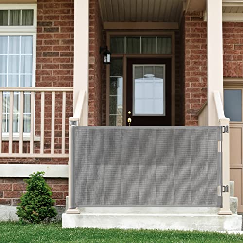 Cumbor Retractable Baby Gate 33 in Tall 55 in Wide Gray