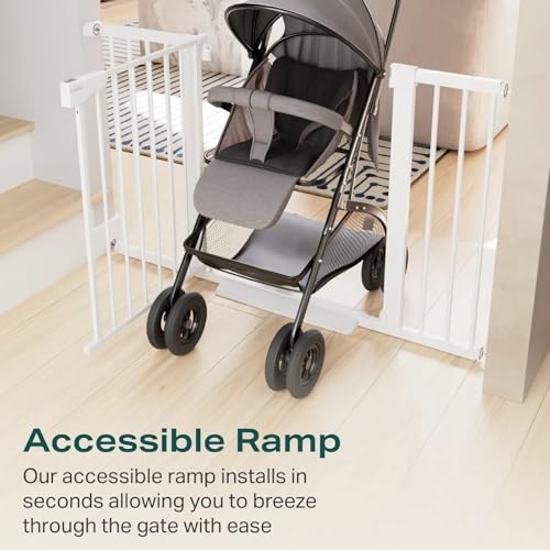 Cumbor Extra Wide Baby Gate with Auto Close White