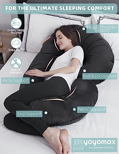 Yoyomax C Shaped Pregnancy Pillow with Removable Cover