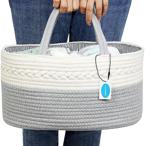 Casaphoria Caddy Organizer - Cream Gray 145 Inch Cotton Basket