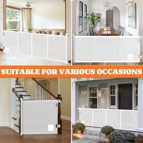 Pawtners Retractable Baby Gate with Cat Door - Extra Wide 71