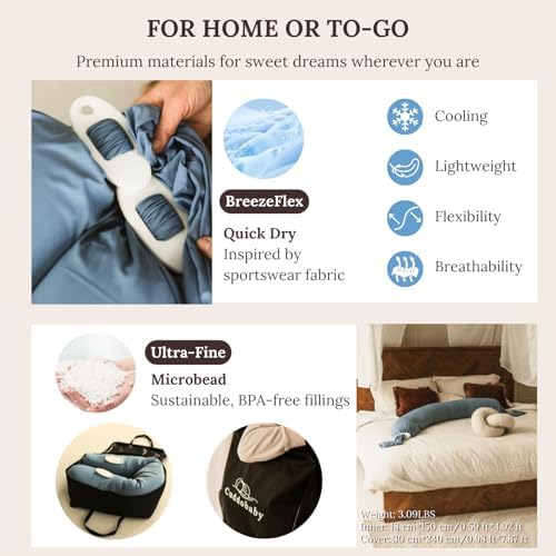 Cuddobaby 5-in-1 Cooling Pregnancy Pillow with Travel Bag