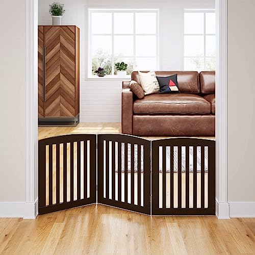 PAWLAND Wooden Pet Gate for Dogs 24 Height 3 Panels