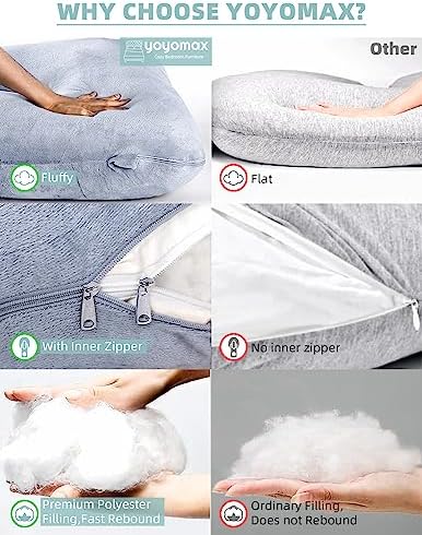 Yoyomax U Shaped Pregnancy Pillow with Removable Cover
