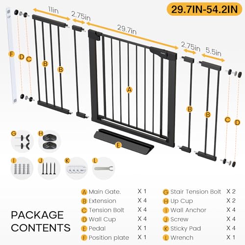 Cumbor 297-542 Wide Safety Gate for Stairs and Doorways