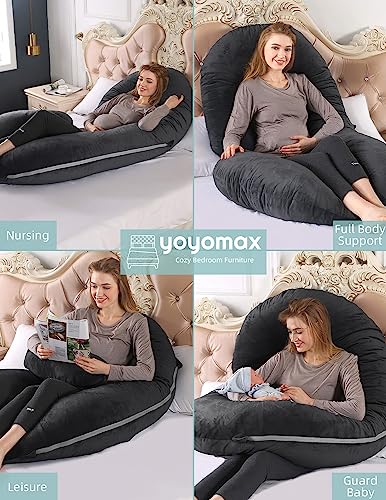 Yoyomax C Shaped Pregnancy Pillow with Removable Cover