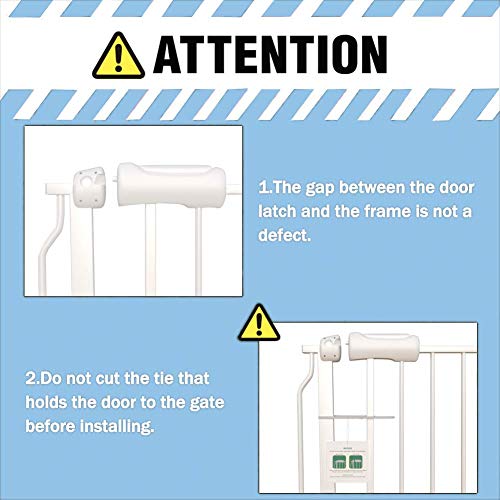 ALLAIBB Extra Wide Auto Close Baby Gate for Stairs and Doors