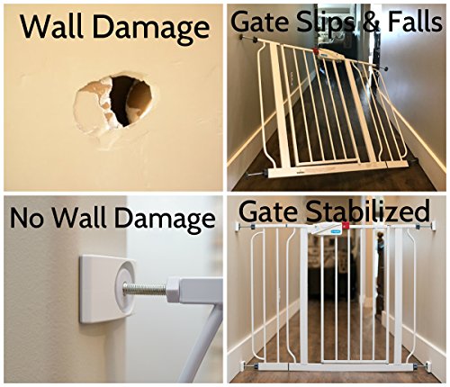 Wall Nanny - Dog Gate Wall Protector 4 Pack Black